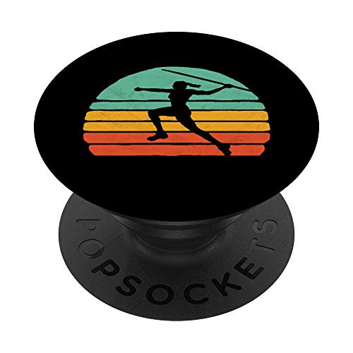Vintage Vibe Eighties Track  and  Field Javelin Girl Retro PopSockets Grip and Stand for Phones and Tablets