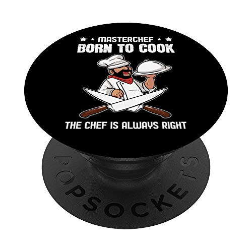 Master Chef Born To Cook Cooking Foodie Kitchen Baking Chef PopSockets PopGrip- Swappable Grip for Phones  and  Tablets