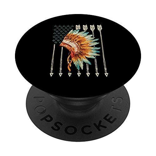 Native American USA Flag PopSockets Grip and Stand for Phones and Tablets