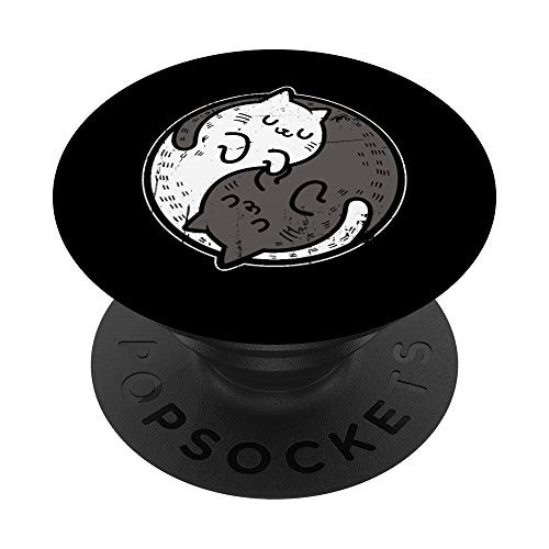 Yoga Cat Yin Yang Position Yoga Workout Gift PopSockets Grip and Stand for Phones and Tablets