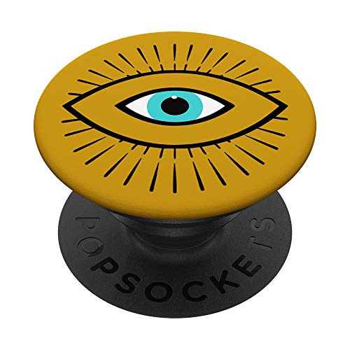 Black Evil Eye Orange PopSockets PopGrip- Swappable Grip for Phones  and  Tablets
