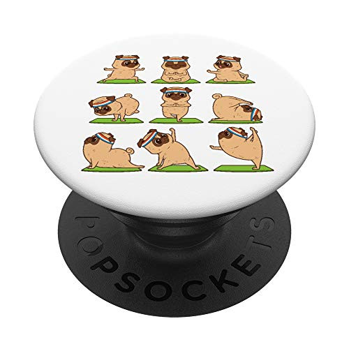 Pug Yoga Position Workout Pug Dog Gift PopSockets PopGrip- Swappable Grip for Phones and Tablets Pug Yoga Position Workout Pug Dog Gift PopSockets PopGrip- Swappable Grip for Phones and Tablets