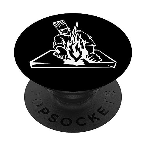 Hibachi Skills Matter Cooking Asian Chef Kitchen Baking Fire PopSockets PopGrip- Swappable Grip for Phones  and  Tablets