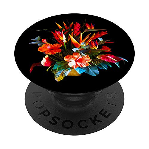 Floral Paradise- Hawaiian Tropical Flower Basket PopSockets Grip and Stand for Phones and Tablets
