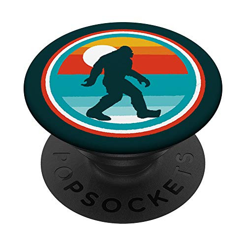 Retro Vintage Bigfoot 80's Style Sun Sasquatch Graphic PopSockets Grip and Stand for Phones and Tablets