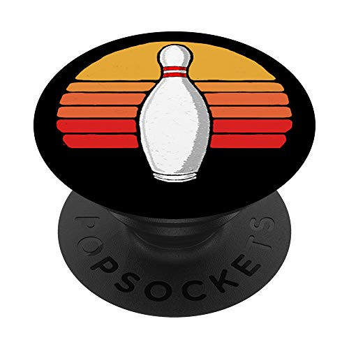 Vintage Bowling Pin  and  80's Sun Retro Graphic PopSockets Grip and Stand for Phones and Tablets