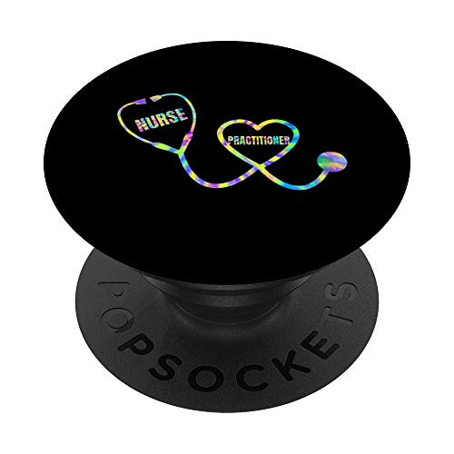 Tie Dye Nurse Practitioner Medical Stethoscope Gift PopSockets PopGrip- Swappable Grip for Phones  and  Tablets