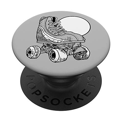 Minimalist Roller Skate  and  Sun Vintage Retro Simple Sketch PopSockets Grip and Stand for Phones and Tablets
