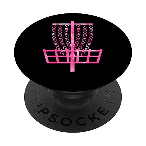 Womens Disc Golf Basket Graphic - Pink Tie Dye PopSockets PopGrip- Swappable Grip for Phones  and  Tablets