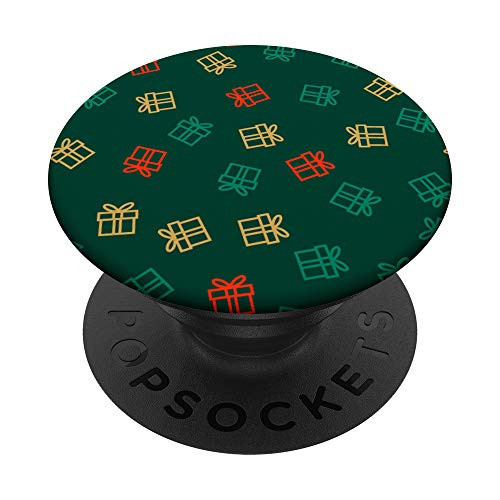 Christmas Gift Box Design - Christmas Pattern Cell Phone PopSockets PopGrip- Swappable Grip for Phones  and  Tablets