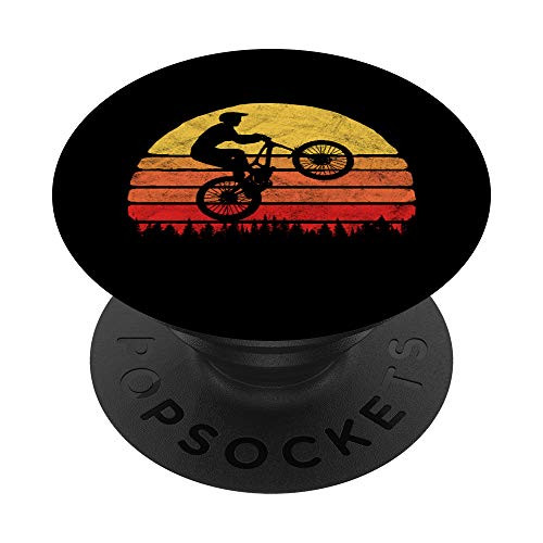Vintage Mountain Bike  and  Sun Retro MTB 80s Vibe Jump PopSockets PopGrip- Swappable Grip for Phones  and  Tablets