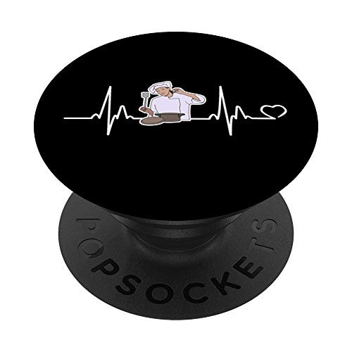 Cooking Baking Chef Hobby Heartbeat Gastronomy Kitchen PopSockets PopGrip- Swappable Grip for Phones  and  Tablets