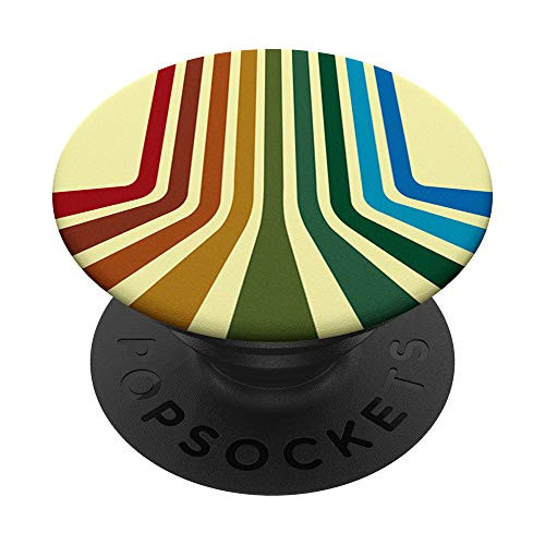 Abstract Retro Vintage 70s Rainbow Multi Colors PopSockets PopGrip- Swappable Grip for Phones  and  Tablets