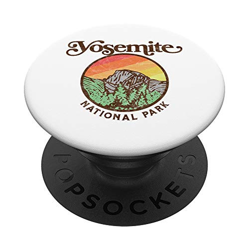 Yosemite National Park Retro 60s Half Dome Graphic PopSockets Grip and Stand for Phones and Tablets