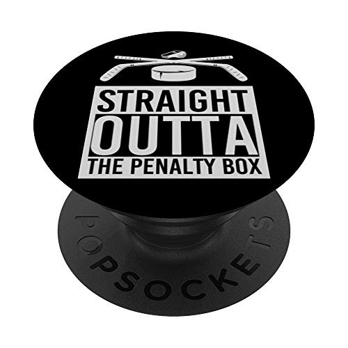 Straight Outta The Penalty Box Hockey Player Gift Ice Hockey PopSockets PopGrip- Swappable Grip for Phones  and  Tablets