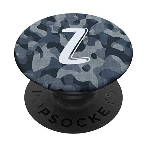 Camouflage Camo Blue For Boys Letter Z PopSockets PopGrip- Swappable Grip for Phones  and  Tablets