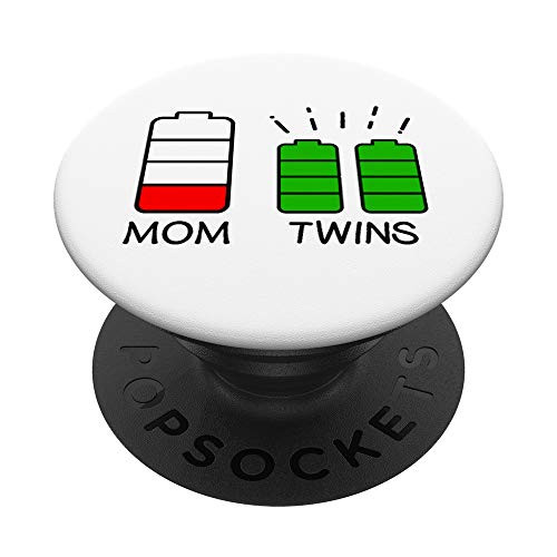 Twin Mother Low Battery Tired Mom Of Twins PopSockets PopGrip- Swappable Grip for Phones  and  Tablets Twin Mother Low Battery Tired Mom Of Twins PopSockets PopGrip- Swappable Grip for Phones  and  Tablets