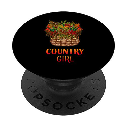 Country Cowgirl - Basket Of Fall Foliage PopSockets PopGrip- Swappable Grip for Phones  and  Tablets