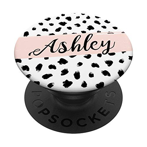 Ashley personalised Black and white Dalmatian polka dot PopSockets PopGrip- Swappable Grip for Phones  and  Tablets