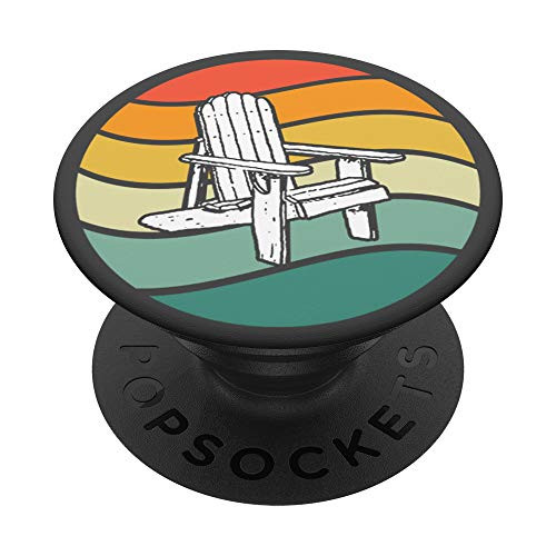 Beach Lover Retro 80's Vintage Adirondack Chair PopSockets PopGrip- Swappable Grip for Phones  and  Tablets