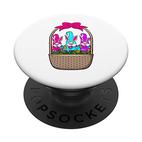 Easter Egg Gnomes Basket Colorful Spring Bunny Ears Rabbit PopSockets PopGrip- Swappable Grip for Phones  and  Tablets