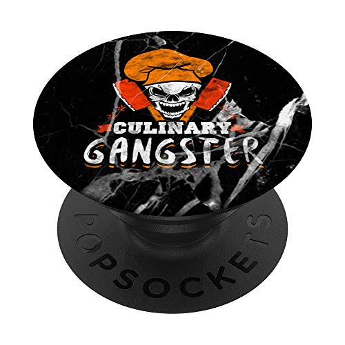 Culinary Gangster Chefs Hat Cooking Baking Kitchen Knife PopSockets PopGrip- Swappable Grip for Phones  and  Tablets