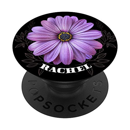 Rachel Name Daisy Flower Purple Floral Design - Rachel PopSockets Grip and Stand for Phones and Tablets