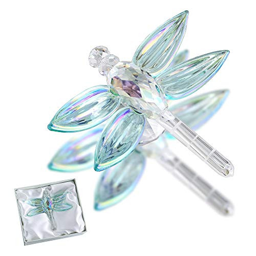 H and D HYALINE  and  DORA Crystal Dragonfly Figurine Glass Animal Figurines Collectibles Home Decor Paperweight