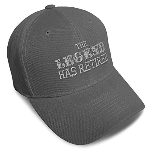 Speedy Pros Baseball Cap The Legend Has Retired Embroidery Acrylic Dad Hats for Men and Women Strap Closure Dark Grey Speedy Pros Baseball Cap The Legend Has Retired Embroidery Acrylic Dad Hats for Men and Women Strap Closure Dark Grey