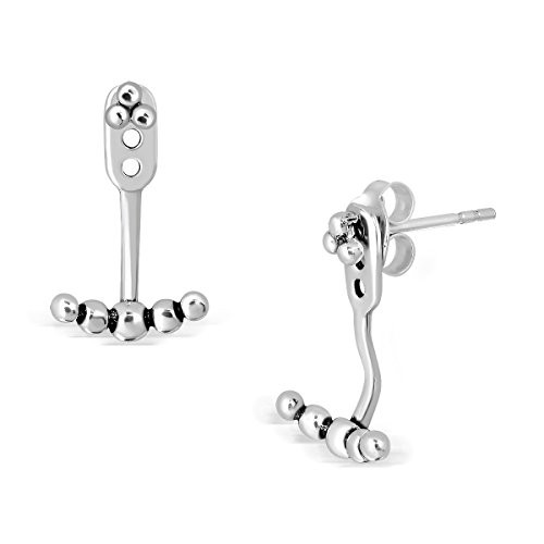 WithLoveSilver 925 Sterling Silver Ball Love Knot Rope Ear Jacket Stud Earrings WithLoveSilver 925 Sterling Silver Ball Love Knot Rope Ear Jacket Stud Earrings
