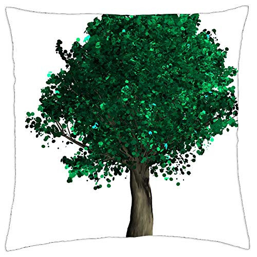 LESGAULEST Throw Pillow Cover -16x16 inch- - Tree Decorative Green Foliage Branch Ecology 1