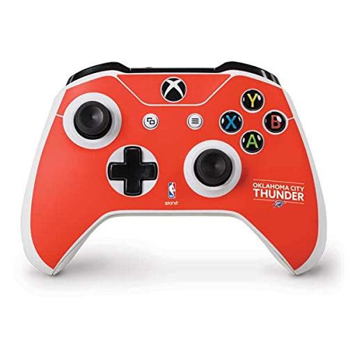 Skinit Decal Gaming Skin Compatible with Xbox One S Controller - Officially Licensed NBA Oklahoma City Thunder Standard - Orange Design