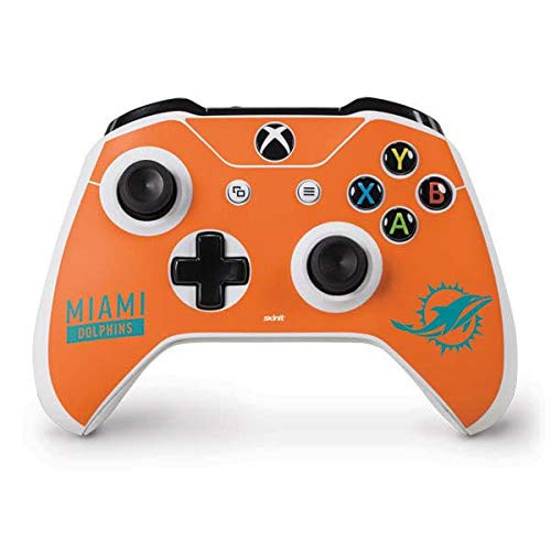 Skinit Decal Gaming Skin Compatible with Xbox One S Controller - Officially Licensed NFL Miami Dolphins Orange Performance Series Design