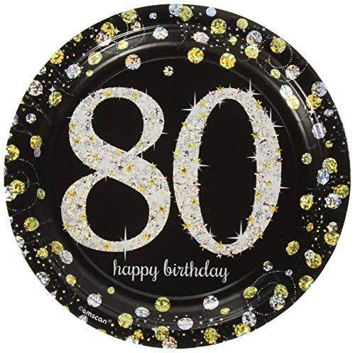 Amscan 541965 Sparkling Celebration 80 Paper Dessert Plates Party Supplies 7" Multicolor