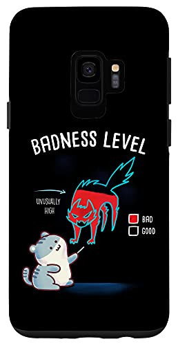 Galaxy S9 Badness Level Cat Diagram Chart Funny Bad Kitten Cats Joke Case