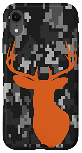 iPhone XR Deer Hunting Black Gray Digital Camouflage Men's Case