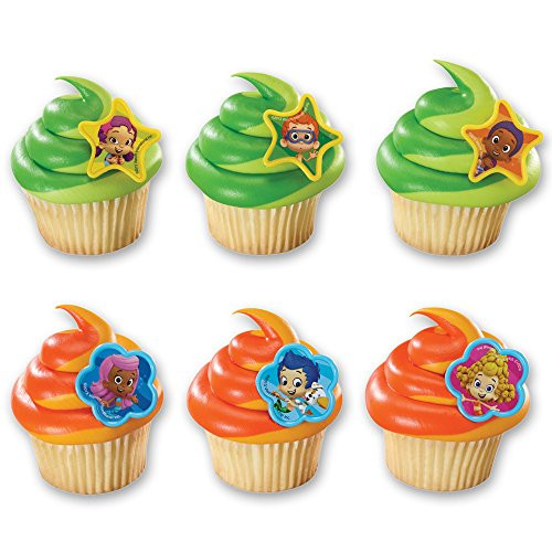 DecoPac Bubble Guppies Molly, Gil and Gang Cupcake Rings (12 Count)