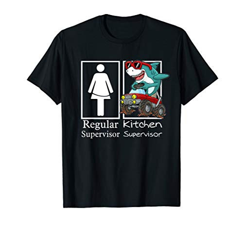 Kitchen Supervisor Monster Truck Gamer Shark T-Shirt