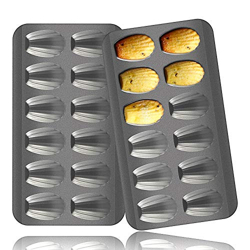 2 Pack Madeleine Pan- OAMCEG 12 Cavity Heavy Duty Shell Shape Baking Mold Nonstick Cookie/Cake/Scone Pan Whoopie Pie Pan for Oven Baking 2 Pack Madeleine Pan- OAMCEG 12 Cavity Heavy Duty Shell Shape Baking Mold Nonstick Cookie/Cake/Scone Pan Whoopie Pie Pan for Oven Baking
