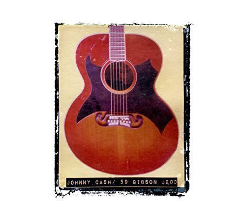 Johnny Cash Acoustic Guitar art music print / Guy Gift / Rock n roll art / music gift idea