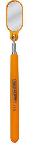 MAG-MATE 315HVO Telescoping Rectangular Glass Inspection Mirror- 36.5inch- Hi-Viz Orange