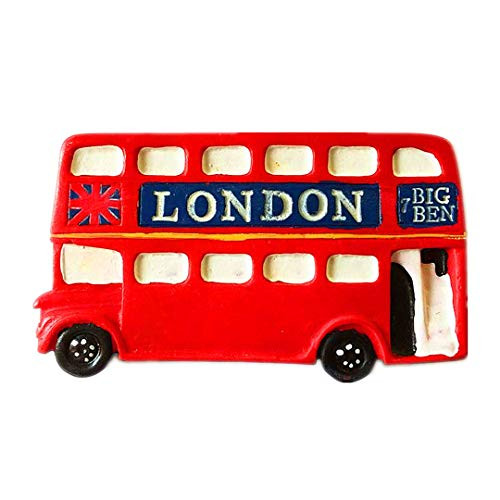 London Double Decker Bus Uk United Kingdom 3D Refrigerator Fridge Magnet Travel City Souvenir Collection Decoration White Board Sticker Resin