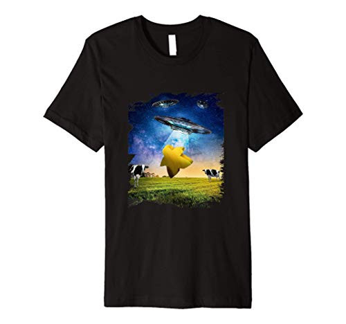 UFO Abducting Meeple- Board Gaming Alien Abduction Premium T-Shirt