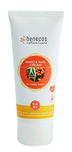 Benecos- Hand  and  Nail Cream- with Oragne  and  sea Buckthorn | Lotion for Dry Cracked Hands and Nails | Travel Size Hand Lotion | Organic- Vegan- 2.5 oz