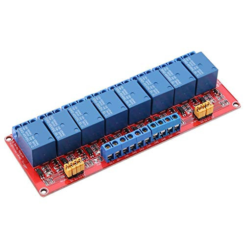 5V/12V/24V 8 Channel Optocoupler Relay Module Board with High/Low and Trigger Power Indicator Light-24V-