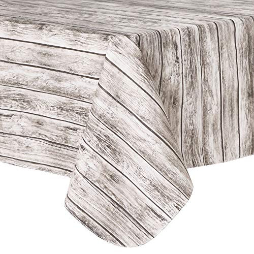 Technimark Mainstays Vinyl Tablecloth Woodgrain 60 x 84 inch Rectangular