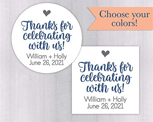 Thanks For Celebrating With Us Stickers- Wedding Thank You Sticker- Wedding Stickers- Wedding labels -194-WH-