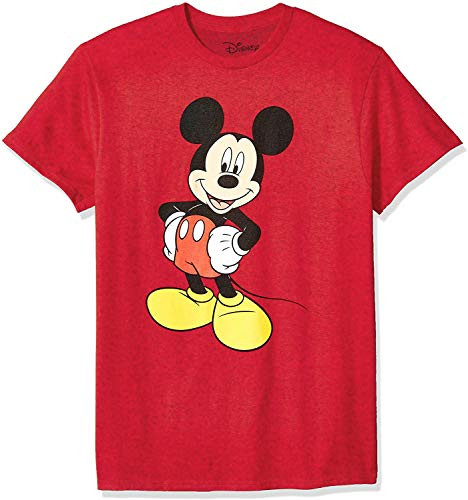 Disney Mickey Mouse Men's Classic Mickey Mouse Full Size Graphic Short Sleeve T-Shirt- red Heather- Extra Large