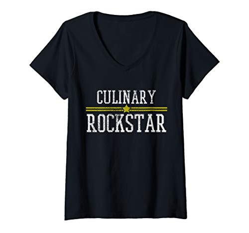 Womens Chef Cooking Culinary Kitchen Restaurant Gift V-Neck T-Shirt