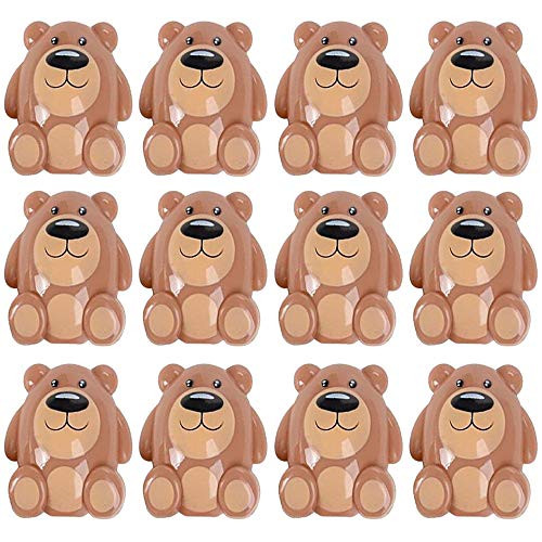 Teddy Bear Easter Eggs - Pack of 12 2.75 Plastic Bear-Shaped Eggs for Easter Basket Fillers, Treasure Chest Stuffers, Novelty Toy, Party Supplies